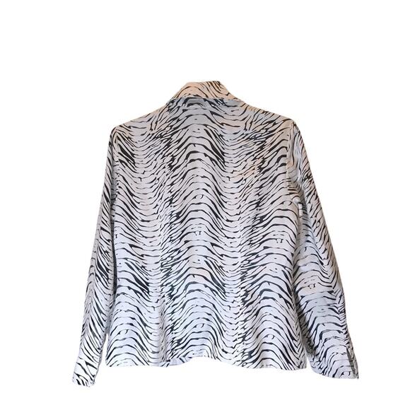 Multiples Zebra Black & White Suede Jacket size small - Picture 2 of 6